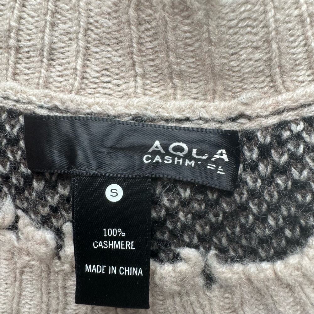 Aqua Distressed Leopard Print 100% Cashmere Sweater Edgy Animal Grunge 80s Small - Picture 12 of 12